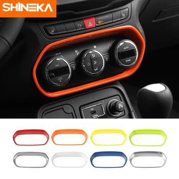 

SHINEKA Interior Mouldings for Jeep Renegade 2015-2018 Air Conditioning Switch Decoration Fame Cover Stickers For Jeep Renegade
