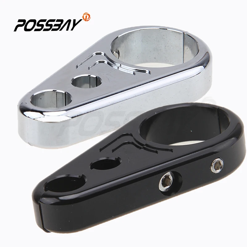 1" Chrome/Black Universal Motorcycle Handlebar Clutch Cable Brake Line