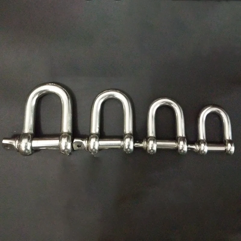 M6/M5/M6/M8 Straight D Shackle Short Stainless Steel 316 Breaking Load 1500 Kg D Rigging Shackle Hooks Boat Rigging Hardware