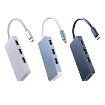 

Hub Splitter Aluminum Alloy Type C Hub USB 3.0 3 Ports and SD/TF Card Reader Adapter Hub Drop Shipping l1115#2