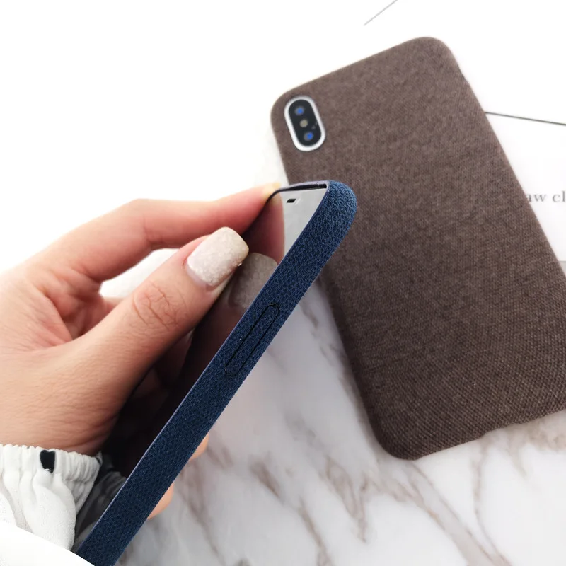 Tela Simple caso suave de la textura TPU para iphone 6 6 S 7 8 más X lona silicona para iphone 8 7 más X funda capa caso