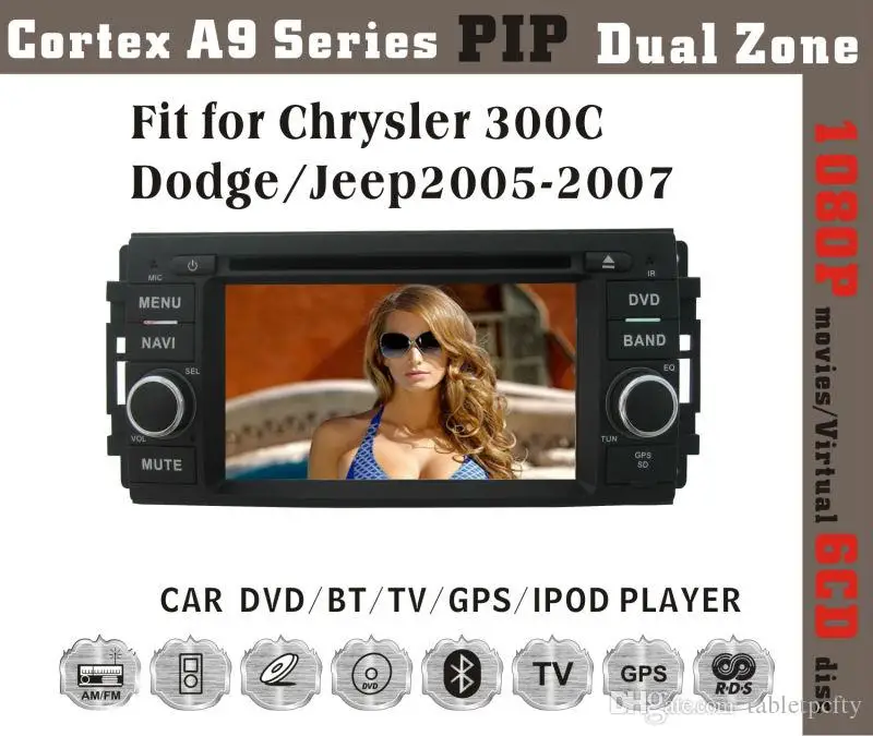 Excellent 6.2" Car DVD player with GPS(opt),audio Radio stereo,USB,BT/TV Canbus,car multimedia for Chrysler 300C Dodge/Jeep 2005 2006 2007 1