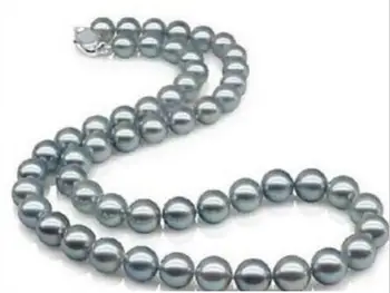 

free shipping >>>>noble jewelry gorgeous 10-11mm grey pearl necklace