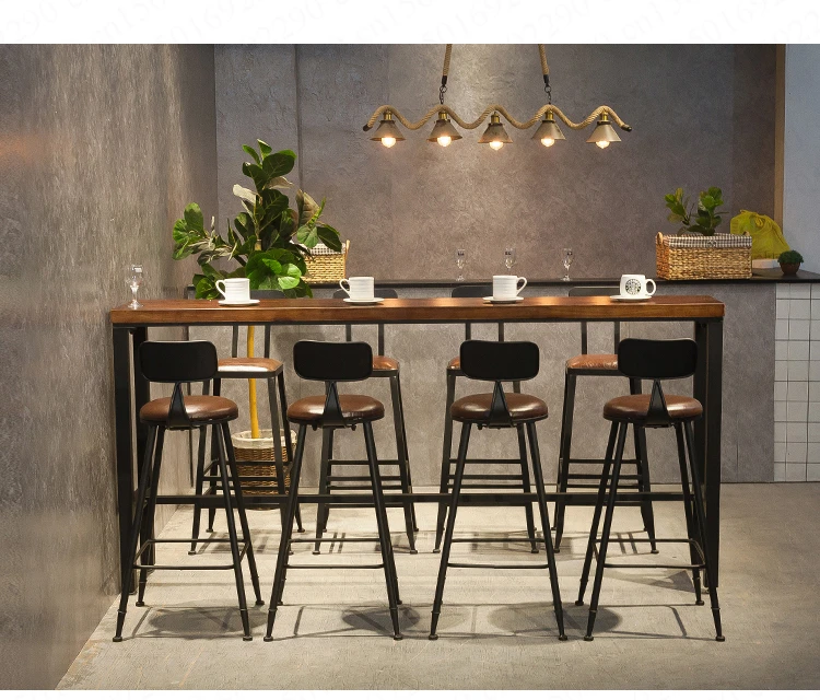 Столы и стулья Американский Ретро барные стулья современный минималистичный настенный высокий стул чайный магазин Кофейня Бар Досуг комбинация