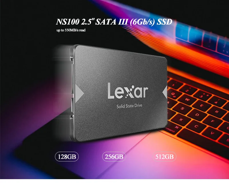 Lexar NS100 2," SATA III SSD 128 ГБ 256 высокое Скорость 550 МБ/с. Внутренний твердотельный жесткий диск 512 ГБ для ноутбука, настольного компьютера, ПК