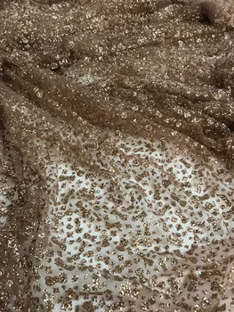 

tulle lace with glued glitter fashion Cyndi-101140 african glitter lace fabric for party dress 5yard/lot embroidered