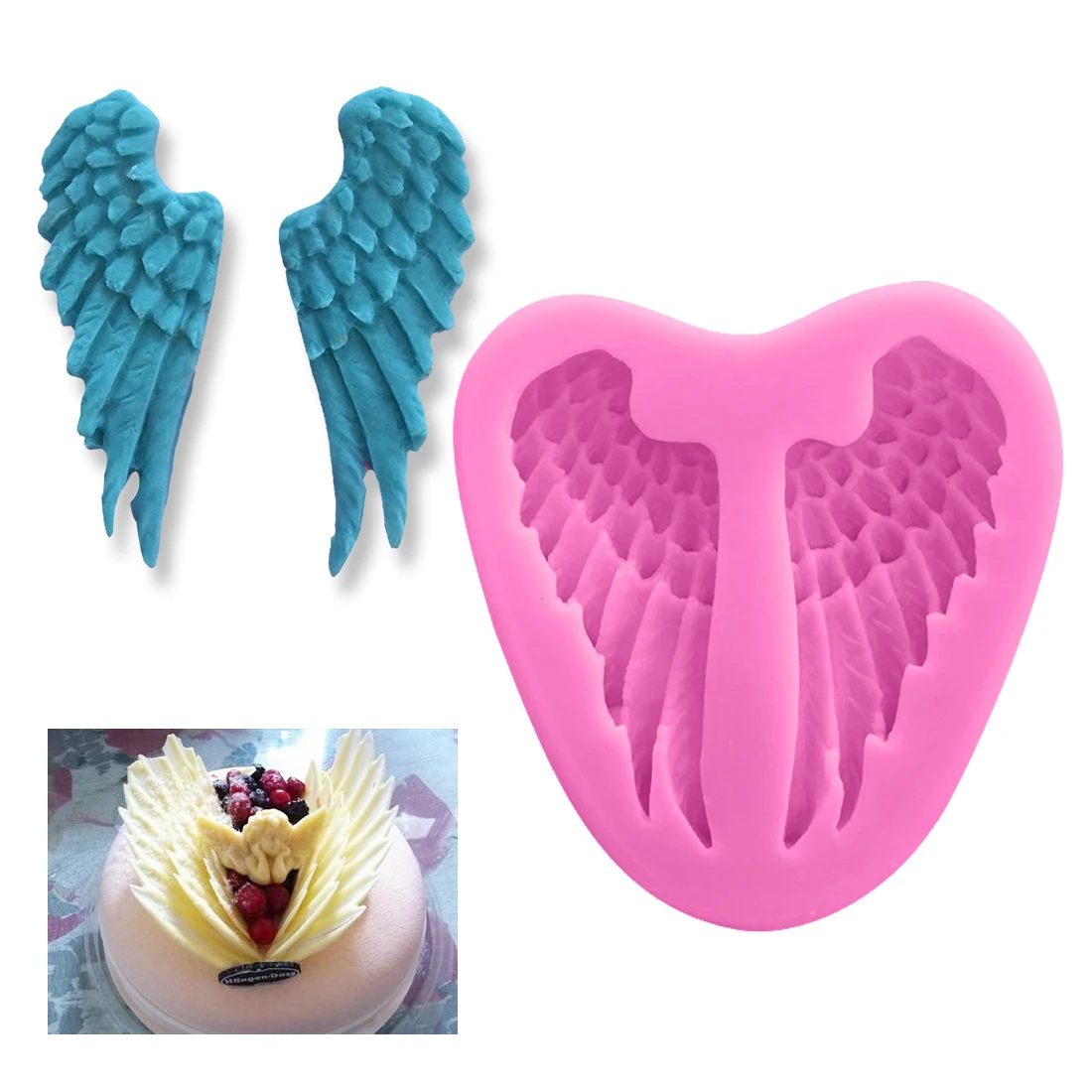 

Candy Mould 1PC Angel's wings Shape Silicone Chocolate Soap Mold Baking Pan Cake Decorating Tools Kitchen Baking Pastry
