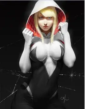 

3D Print Spider Gwen Stacy Spandex Lycra Zentai Spiderman Costume for Halloween party Cosplay Female Spider Suit Anti-Venom Gwen
