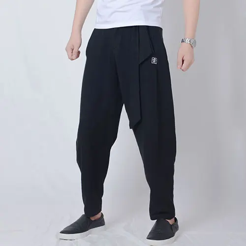 Men trousers Japanese Samurai Style Boho Casual Low Drop Crotch Loose