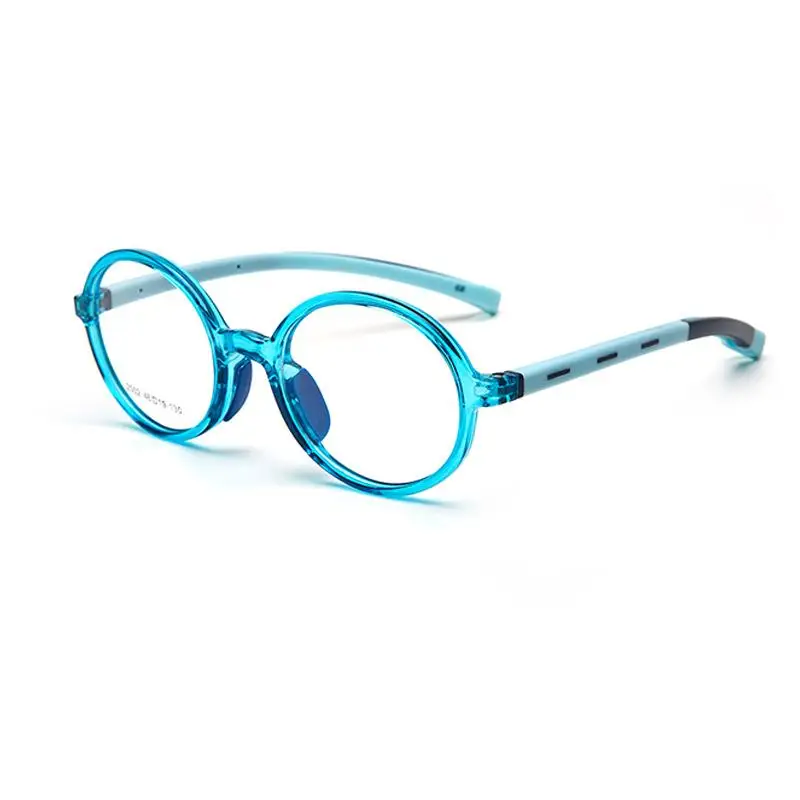 Круглые очки карамельного цвета оптические силикагелевые очки TR90 детские зеркала маленькие и средние Детские ультрамягкие - Цвет оправы: Синий