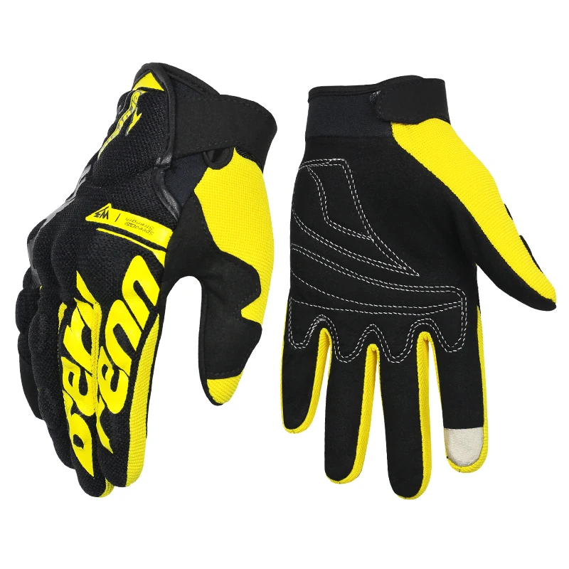 Мотоциклетные перчатки с сенсорным экраном Guantes Moto rbike rcycle Racing перчатки для езды на мотоцикле полный палец - Цвет: Yellow