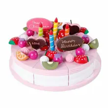 Free shipping Kids wooden decoration cake set, Cake scale models simulation play house toy, Wooden children’s educational toy