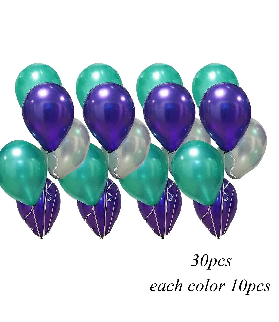1 комплект 10 дюймов Русалка воздушных шаров из латекса, надувной шар для дня рождения Свадебная вечеринка украшения принадлежности для вечеринки-девичника - Цвет: green purple silver