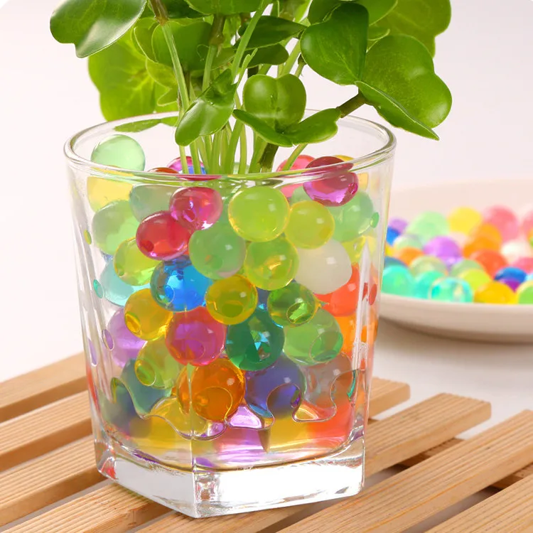 100pcs/ bag Crystal soil potted multicolor crystal beads gel ball polymer hydrogel crystal beads growth magic jelly wedding