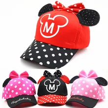 Модные бейсбольные кепки милая шляпка в виде мышки от 2 до 7 лет, детская бейсбольная шляпа для девочек с ушками, удобные вентилируемые здоровые шапки