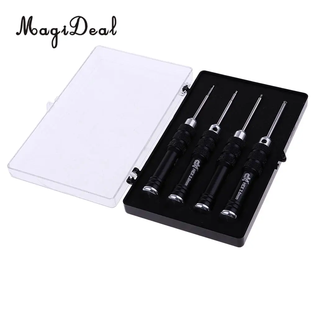 MagiDeal 4Pcs RC Car Hexagonal Hex Screwdriver Repair Tool Kit for Landing Gear Shock Absorber Assembly 1.5mm 2mm 2.5mm 3mm