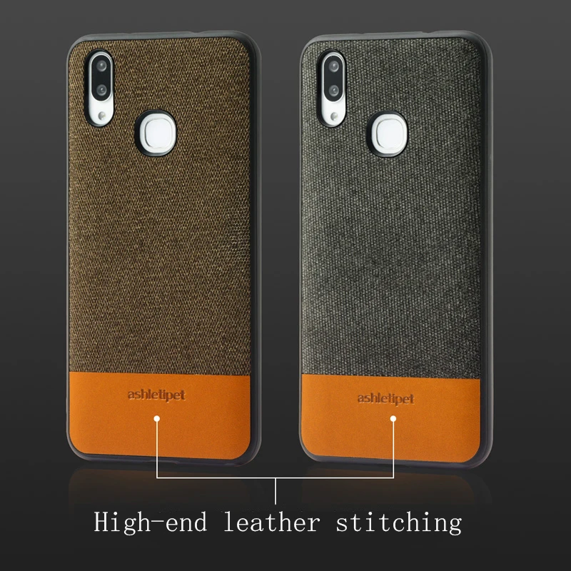 

Wangcangli Canvas stitching Cowhide phone case for vivo X21 magnetic adsorption all-inclusive case phone protective case