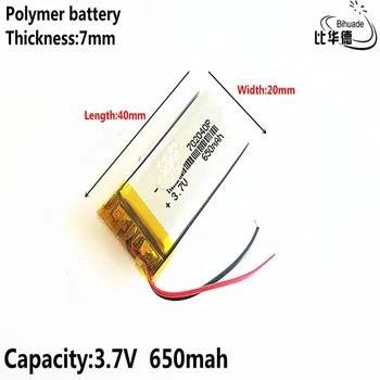 

Good Qulity Liter energy battery 3.7V,650mAH 702040 Polymer lithium ion / Li-ion battery for tablet pc BANK,GPS,mp3,mp4