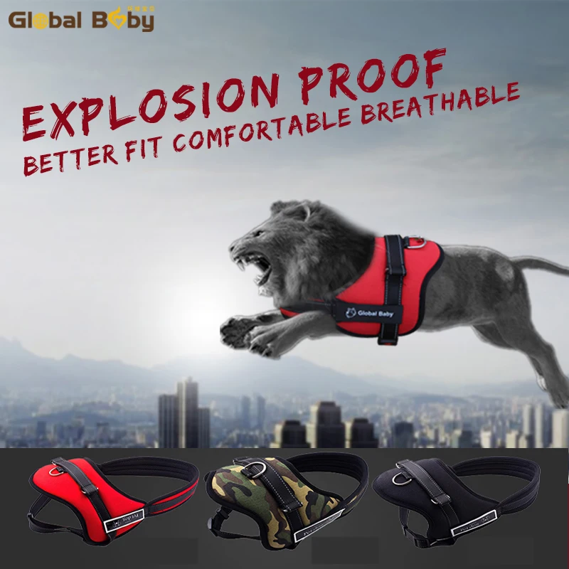 Image High Quality Soft Adjustable Protection Reflective Large Pet Vest Strap Medium Big Dog Harness and Matched Leashes