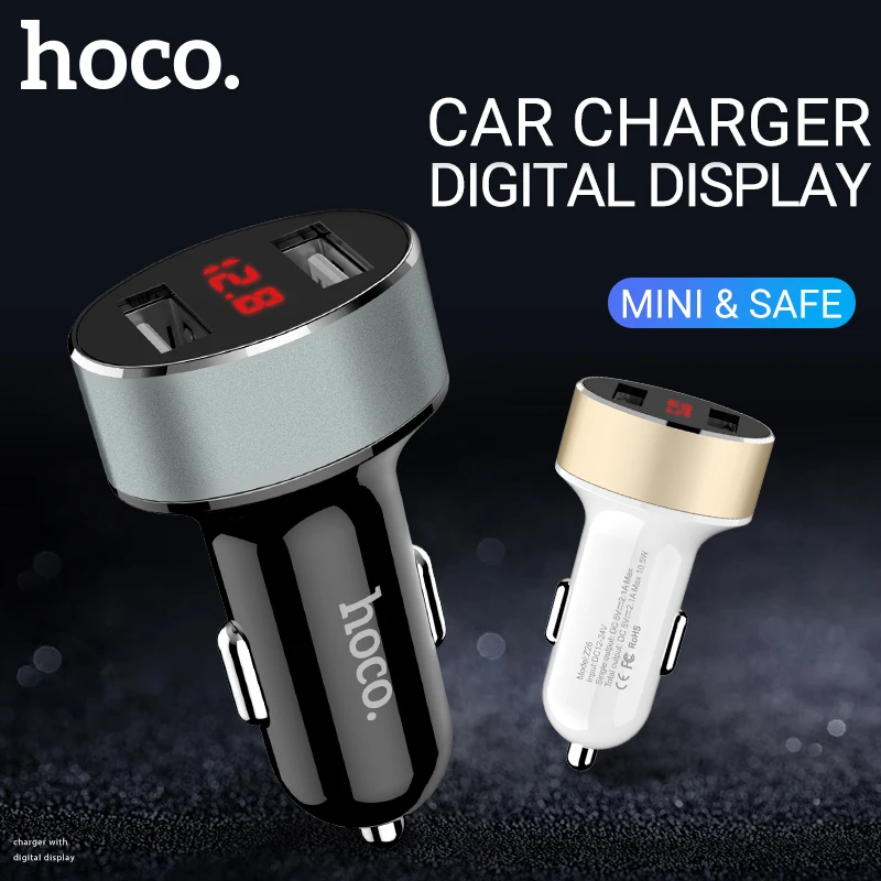 hoco автомобильное зарядное устройство usb адаптер 12 24 вольт портативный юсб