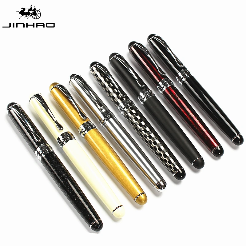 Jinhao 0.7mm Luxury Metal Iridium Roller Ball Pen High Quality Ballpoint Pens Office Supplies Student Writing Gift