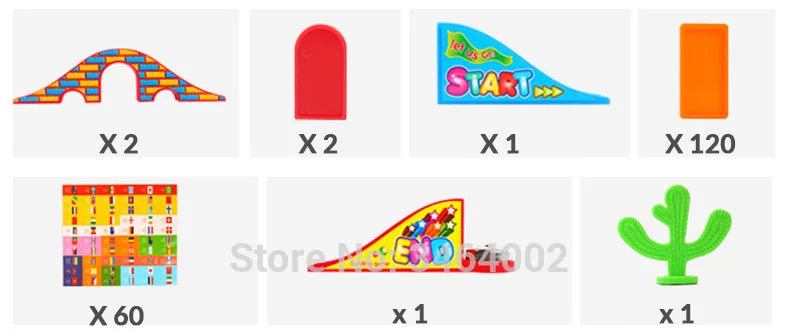 Автоматический домино для укладки кирпича игрушечный поезд автомобиль со звуковым лифтом пружинный мост катапульта набор домино подарок для детей-45