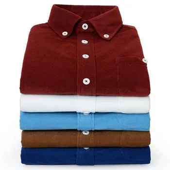 

Fashion Men Casual Corduroy Casual Shirts Camisa,Solid Candy Color Single Breasted Flannel Warm Winter Shirts Tops Size M-4XL