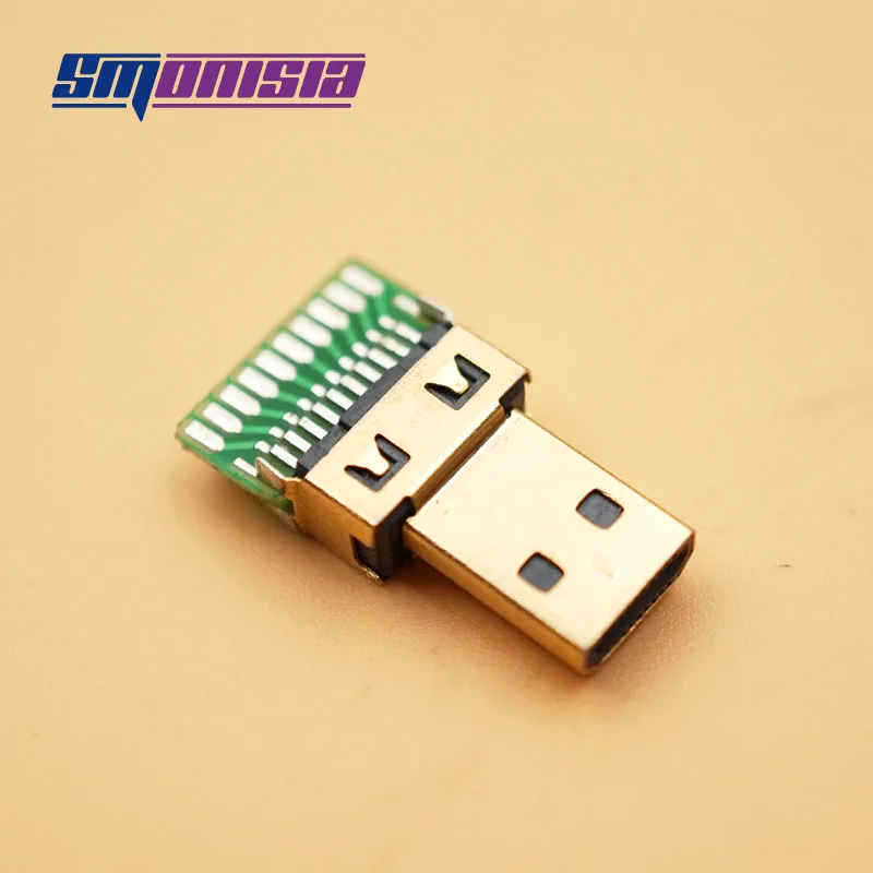 

10pcs/lot Mini Micro HDMI Male Connectors Gold-plated D Type Male Plug with PCB Micro HDMI Socket