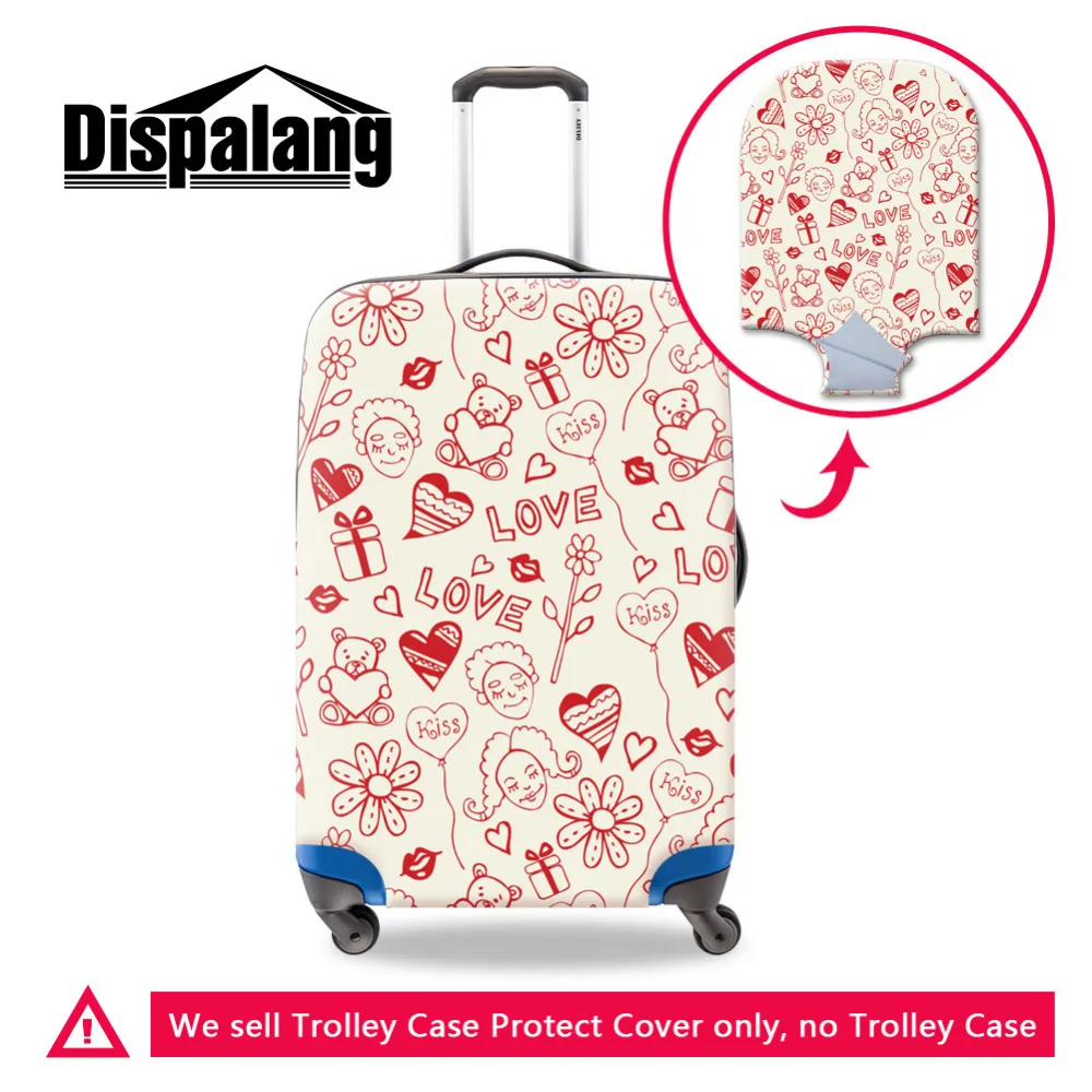 

Stick Figure Waterproof Suitcase Cover Elastic Love Letter Luggage Protective Covers For 18-30 Inch Case Cute Travel Accessories