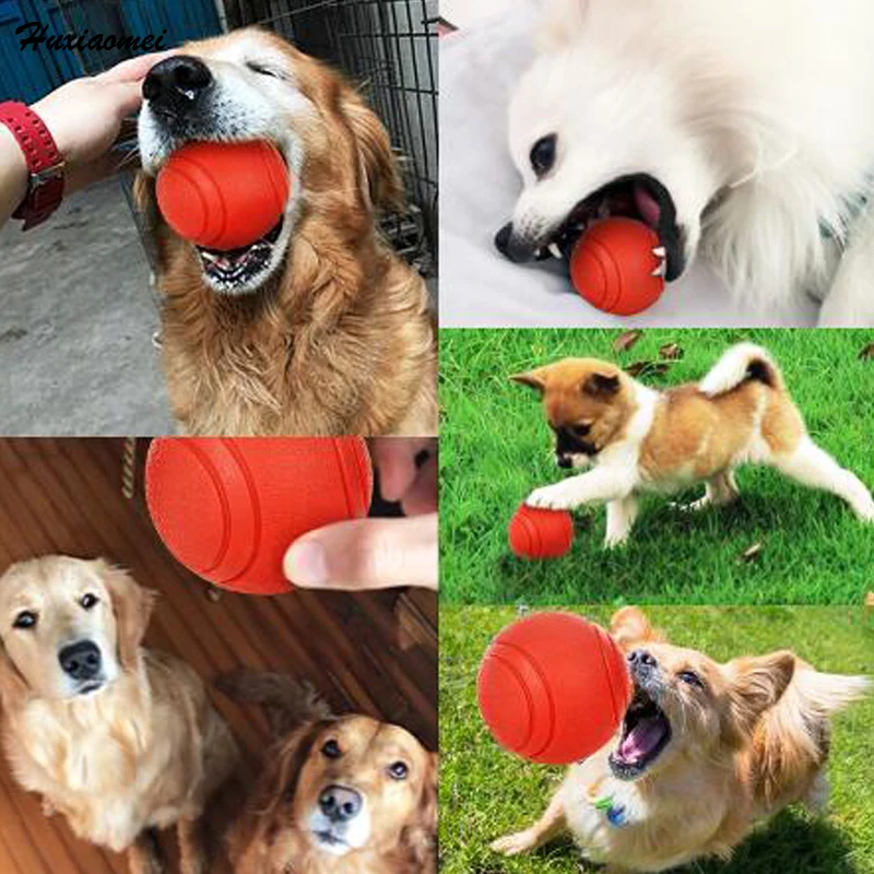 Huxiaomei 4 Size Rubber Dog Chew Ball Toy Teeth Bite Interactive