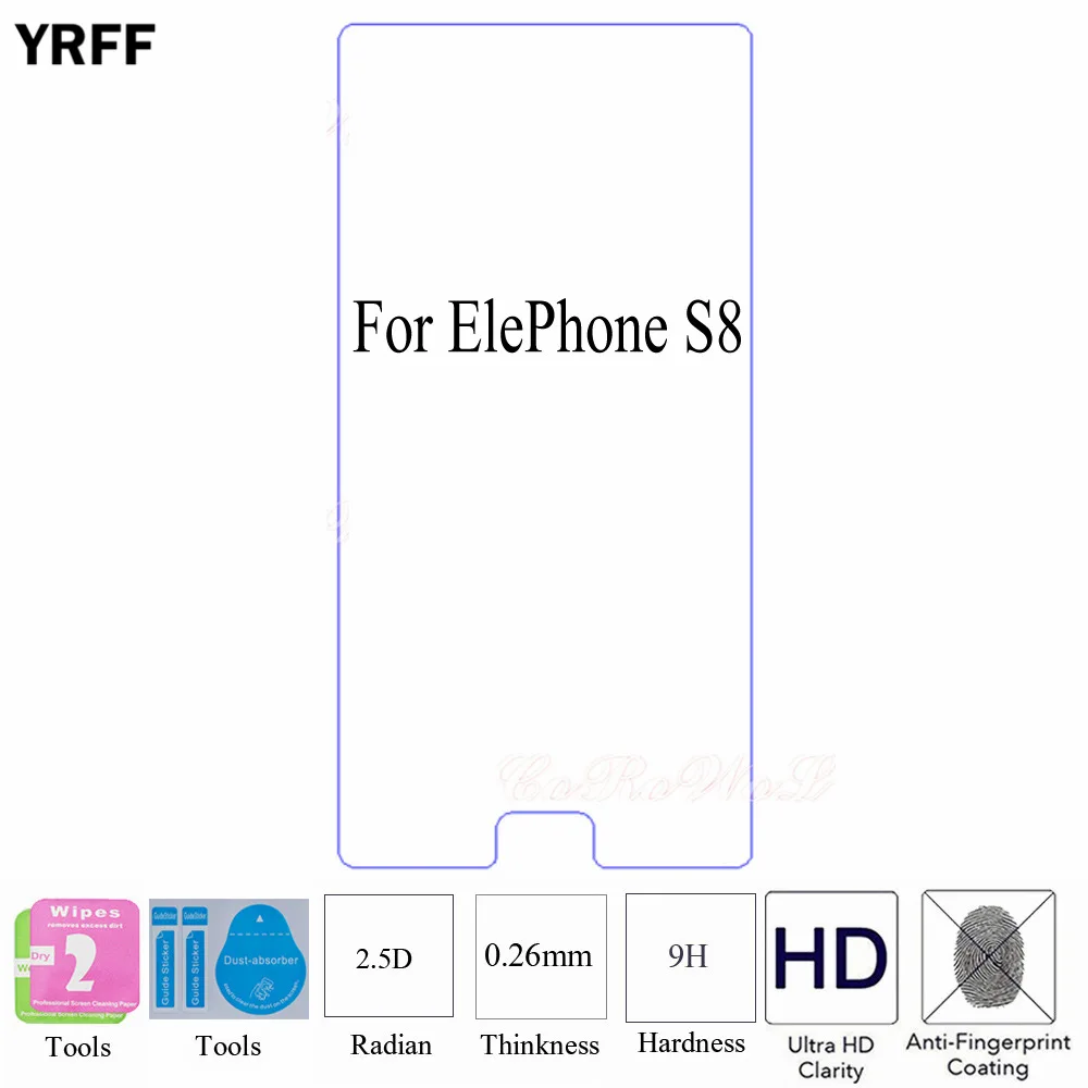 

2PCS 2.5D 0.25mm 9H Tempered Glass Screen Protector Protective Film For Elephone S8 Free Tools