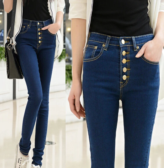 New arrival Top Quality Women Fashion Casual High Waist Skinny Jeans