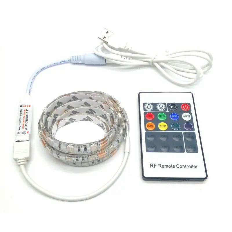 

LED Strip 5050 RGB 5V Tape 5V led tv back light strip TV Background Lighting With 20Key RF Controller