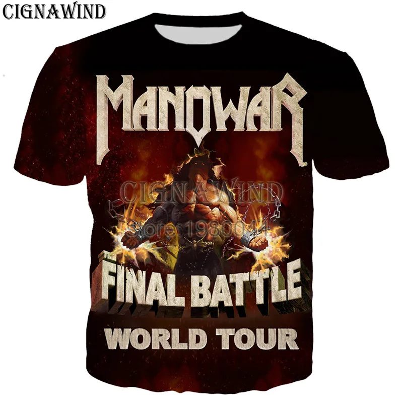 

New Harajuku Manowar final battle world tour t shirt men women 3D print hip hop tshirt streetwear casual summer tops