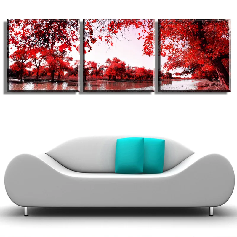 3 шт. красное дерево холст картина принт красочные фотографии Декор картины