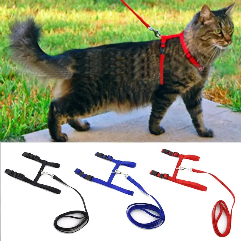 Cat Dog Collar Harness And Leash Adjustable Nylon Pet Traction Cat Kitten Halter Collar Cats