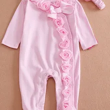 Одежда для новорожденных девочек; комплект одежды для малышей с бантом и цветами; детский спортивный костюм; Пижама; одежда для маленьких девочек с повязкой на голову