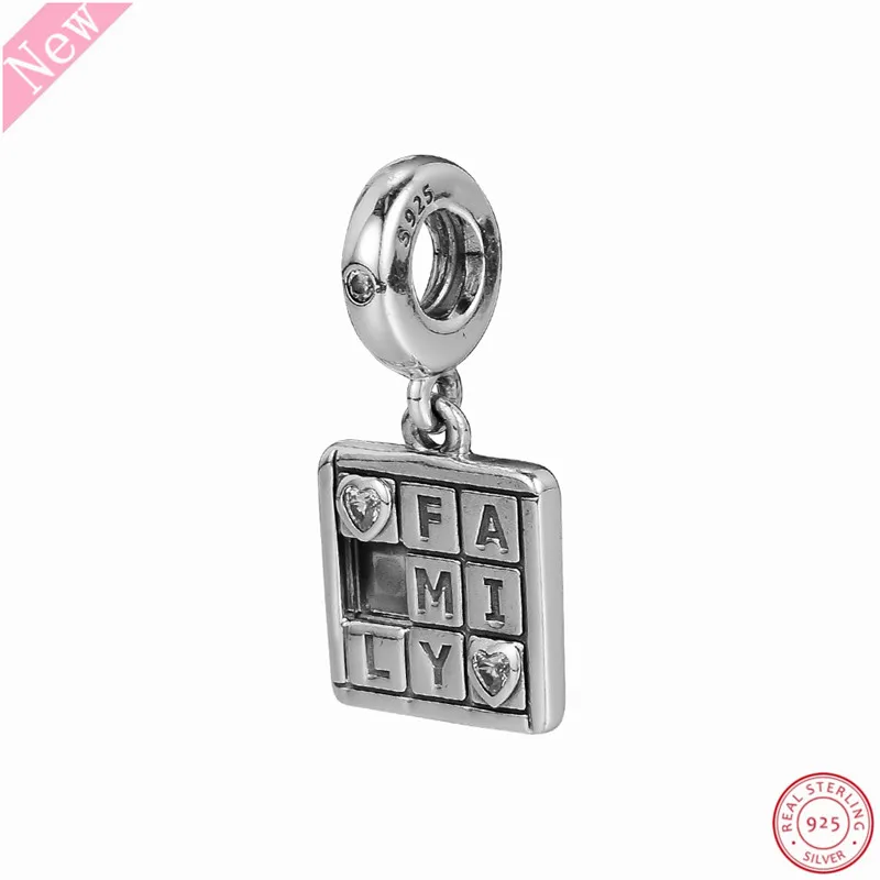 

Sweet Heart CZ Family Game Night Pendant Charm Beads for Women Jewelry Making DIY Fit PANDORA Charms Silver 925 Original FL831