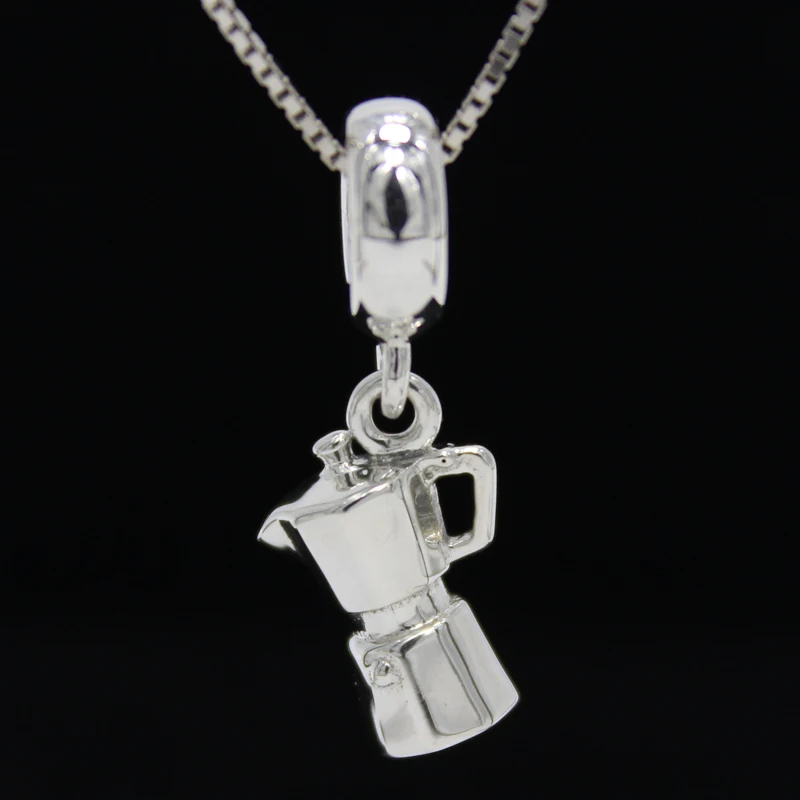 

ROCKART Authentic 925 Sterling Silver Coffee Lovers Dangle Fits European Original Brand Bracelets & Bangle Diy Jewelry