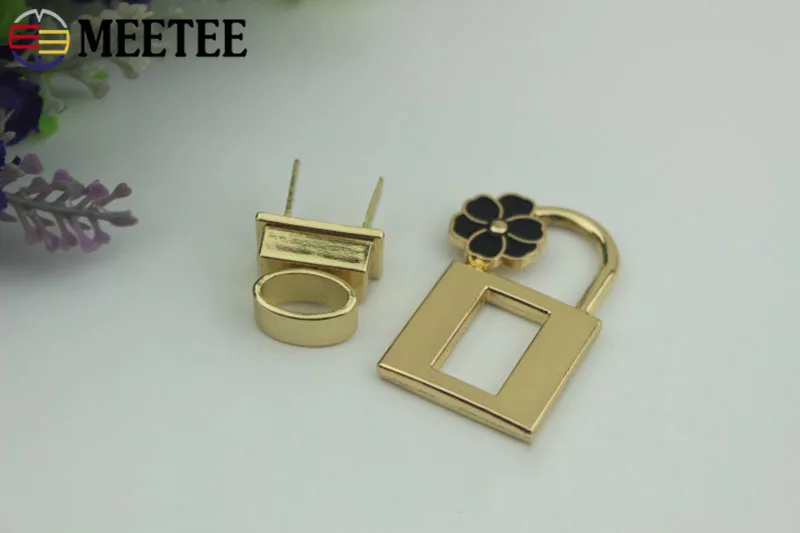 Meetee 2/5 предмета в комплекте с сумочкой в виде цветка Квадратный замок застежка металлический поворотный переключатель пряжки DIY Чемодан застежка аппаратные средства Декор аксессуар BF088