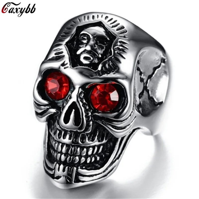 

Gothic Punk Men Stainless Steel Ring Vintage Hip Hop Skull Rings For Men Steampunk Jewelry Accessories 2019 Rings Drop Shipping