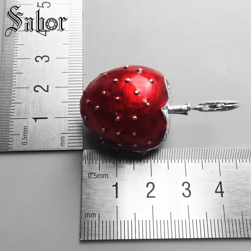 Кулон клубничный красный серебряный цвет для женщин Романтический подарок