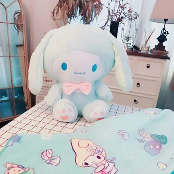 

candice guo! cute plush toy lovely Cinnamoroll melody turn to big ears rabbit soft stuffed doll blanket birthday Christmas gift