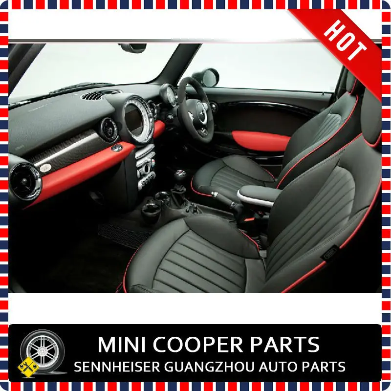 Mini Cooper Seat Cover Black Red Line