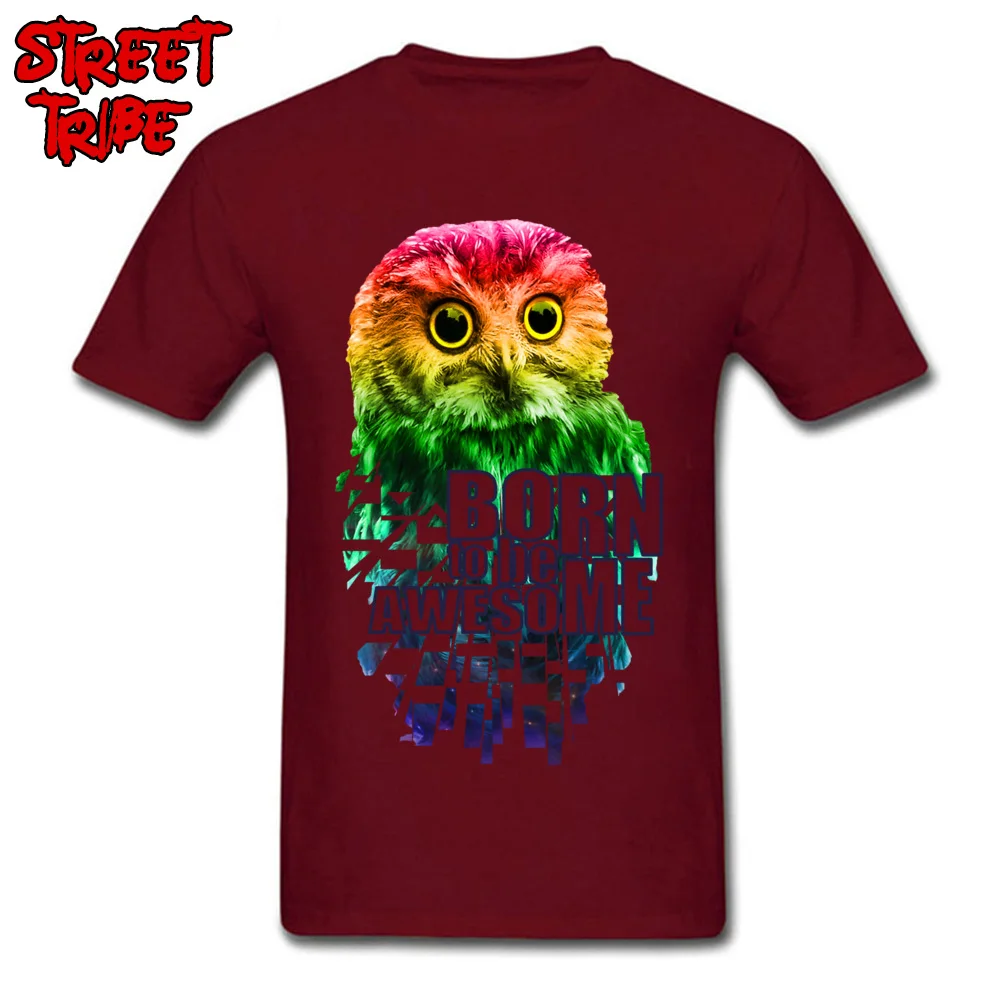  Men T Shirts awesome owl Normal Tops Shirts Pure Cotton Crew Neck Short Sleeve Classic T Shirt Summer Autumn Free Shipping awesome owl maroon