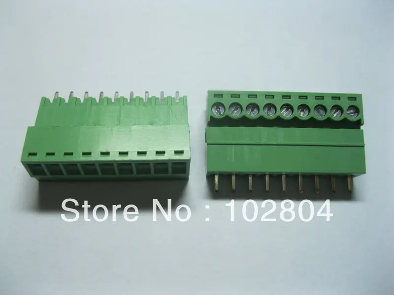 

200 Pcs Per Lot 3.81mm 9 way/pin Screw Terminal Block Connector Green Pluggable Type HOT Sale HIGH Quality