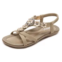 SIKETU New Women Summer Casual Bohemia Flat Sandals Shoes Woman Flower Sweet Beach Sandals Shoes Size 35-41 timetang new 2018 summer shoes women sandals flat platform shoes sweet women s beach sandals thick sole big size 43 c187