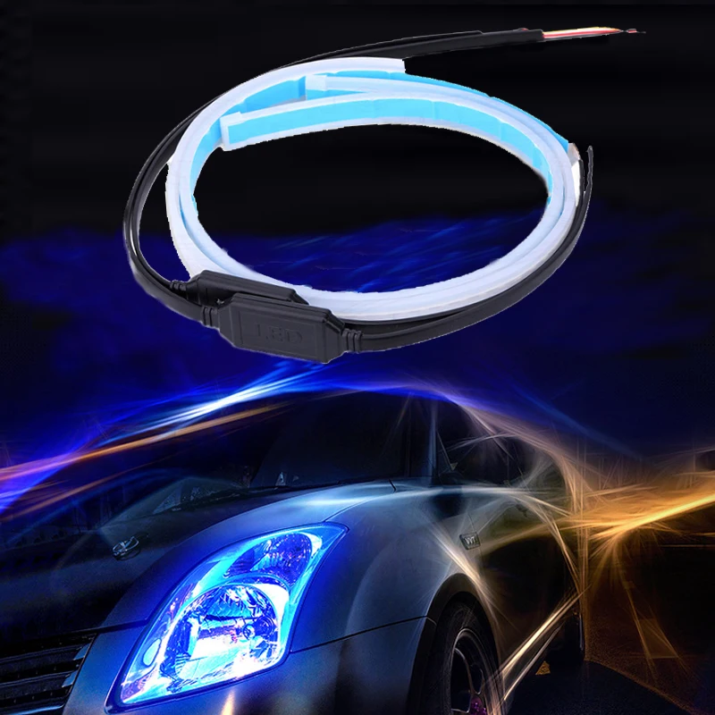 Cars DRL LED Daytime Running Lights White Turn Signal Yellow Guide Strip for Headlight Assembly | Автомобили и мотоциклы