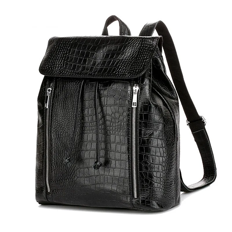 Streetwear Designer Cuir Mode Sac Femmes Voyage En Casual D'origine Black De Les Véritable Sacs À Luxe Pour Dos gSrgwqx1a