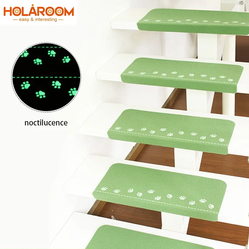 Luminous Staircase Pad Footprint Pattern Rugs Non-slip Stair Mat Self-Adhesive Floor Sticker Carpet for Entrance Luminous Staircase Pad Footprint Pattern Rugs Non-slip Stair Mat Self-Adhesive Floor Sticker Carpet for Entrance